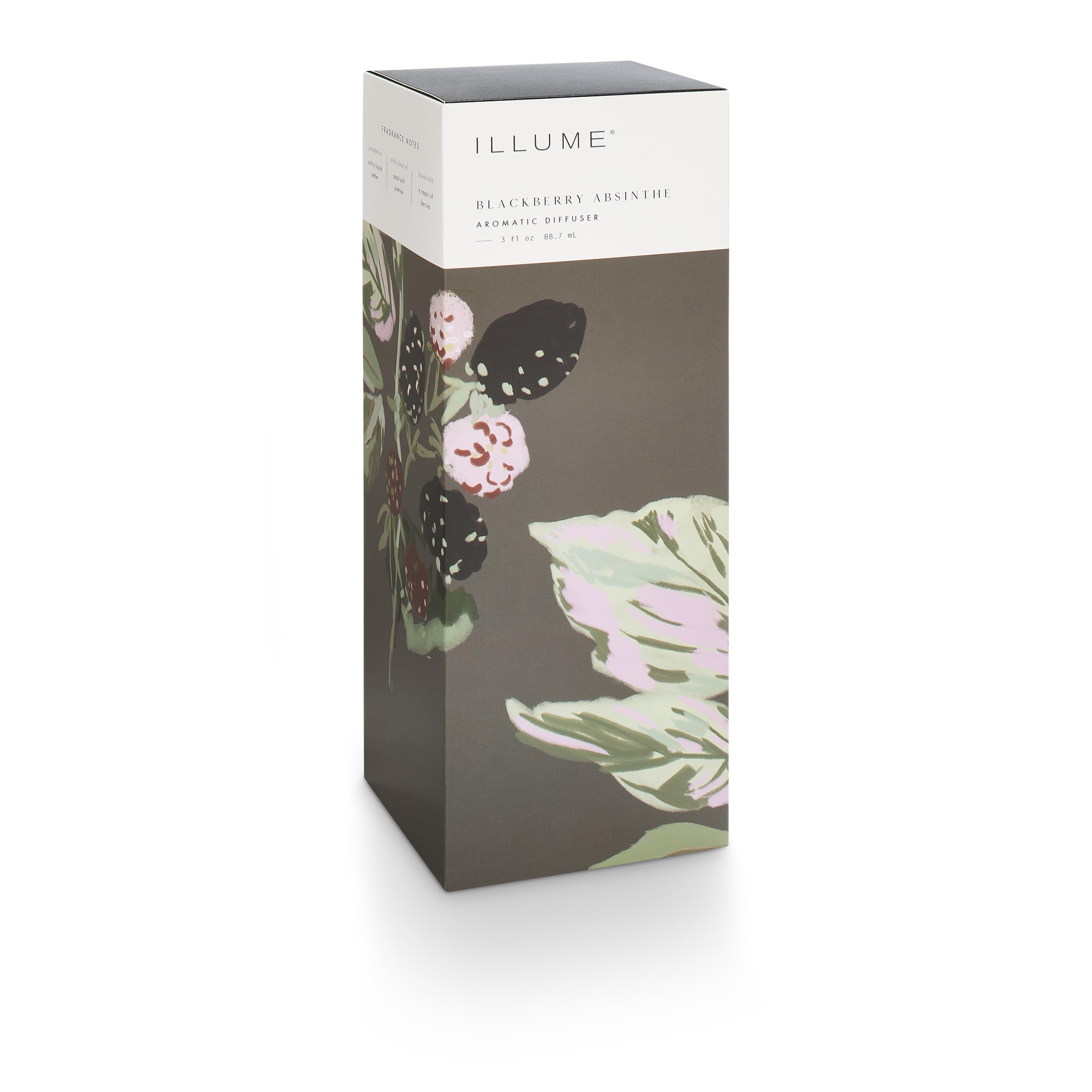Illume Blackberry Absinthe highlights jasmine and berry notes.