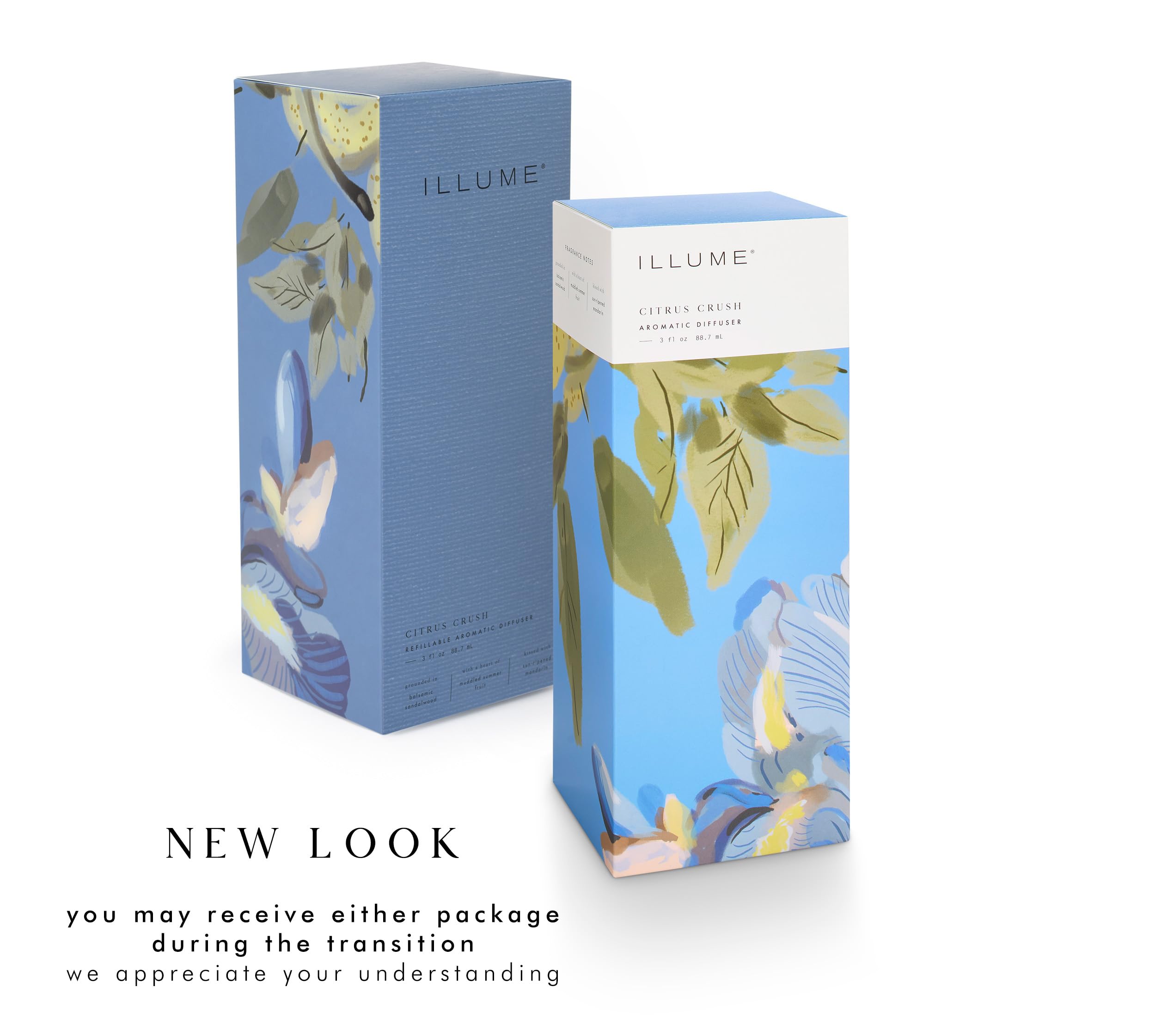 Illume Citrus Crush diffuser bottle close-up highlighting design and aroma