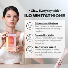 ILO Whitathione green apple flavor dissolving easily in water for refreshment.