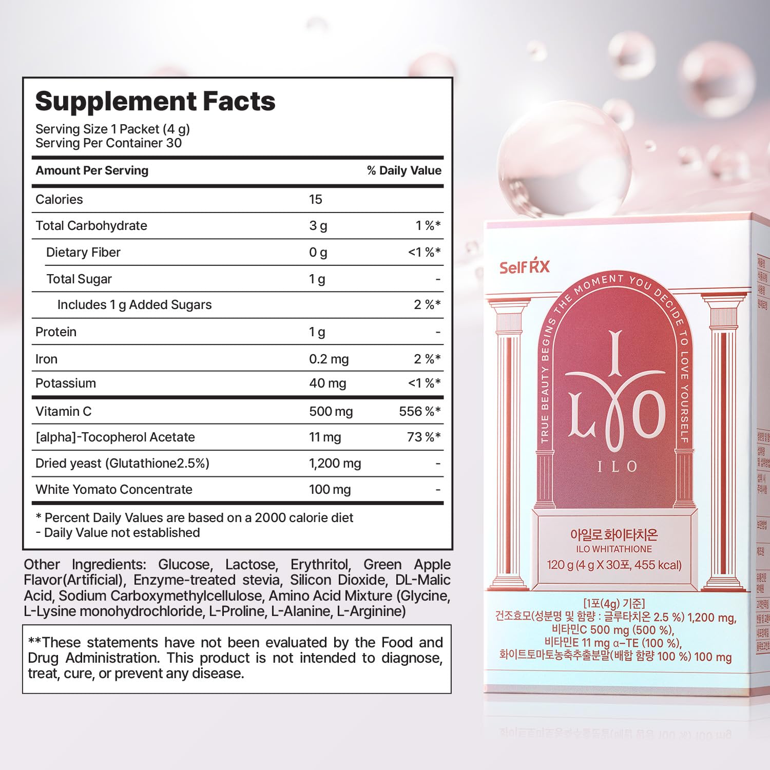 ILO Whitathione inspired by Korean science with 90 years of wellness heritage.