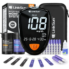 LinkSun M26-K 2-in-1 Glucose & Ketone Meter Kit – No Coding, Large Display