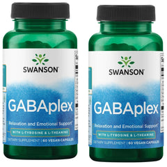 Swanson Gabaplex bottle front 2-pack shown for convenient stress support
