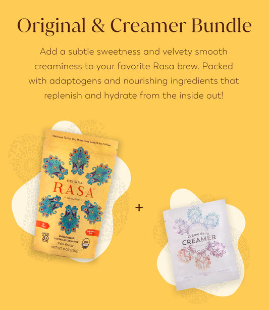 Rasa Koffee Original Adaptogenic Coffee Alternative & Creamer Bundle | Vegan, Keto, Whole30 • 30 Servings