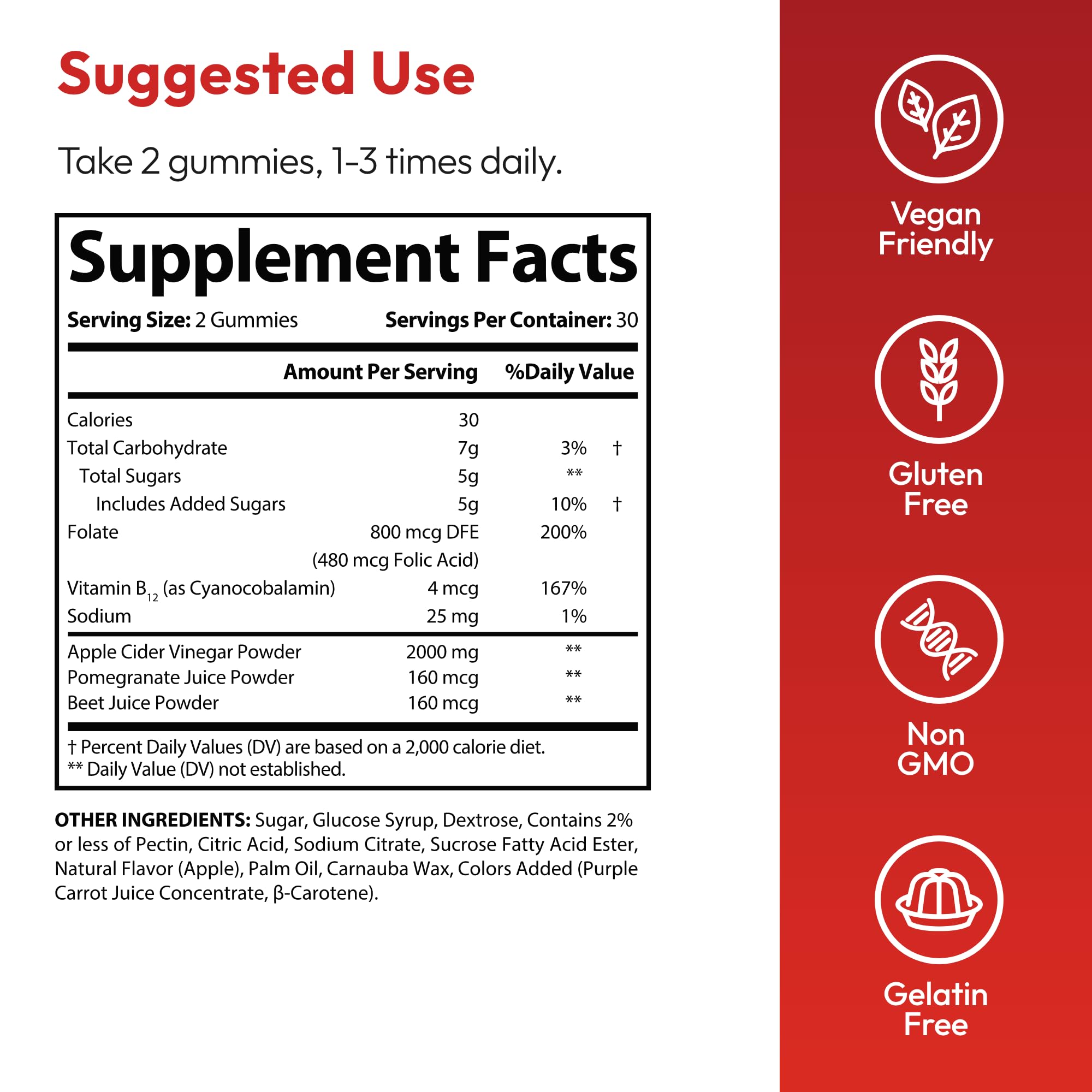 Justified Laboratories Activboost Gomitas Cetogénicas con Vinagre de Sidra de Manzana – 2000 mg, Veganas, 60 Gomitas
