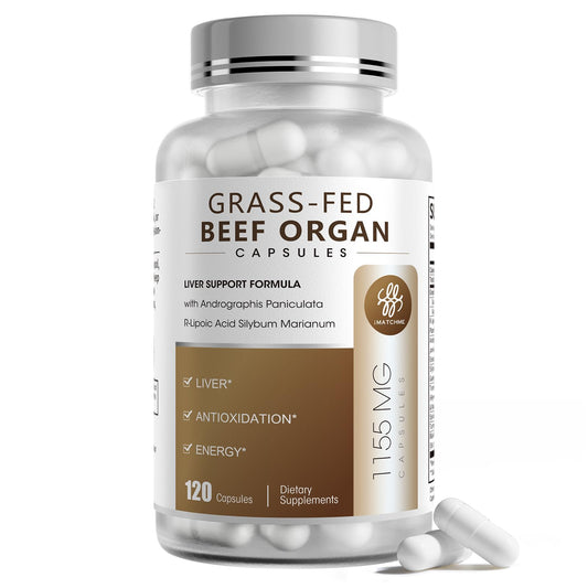 iMATCHME beef organ supplement bottle for women's energy and balance.
