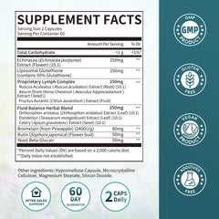 Imatchme Lymphatic bottle back detailing ingredients for immune support.