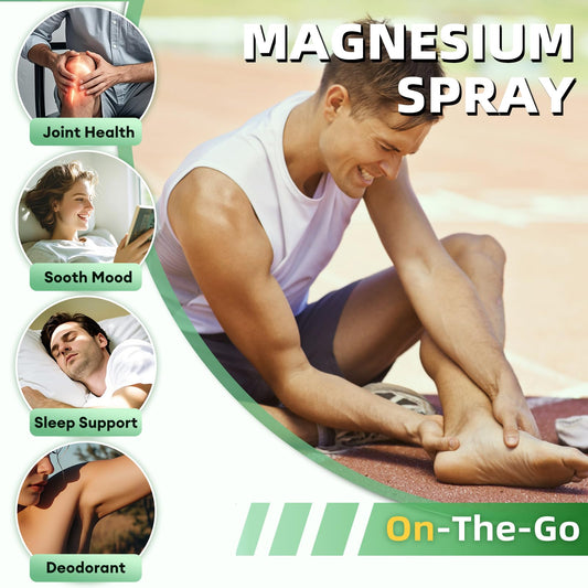 iMATCHME magnesium-oil-spray applied to skin for quick absorption.