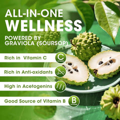 iMATCHME Soursop Drops label showcasing natural ingredients and vegan formula