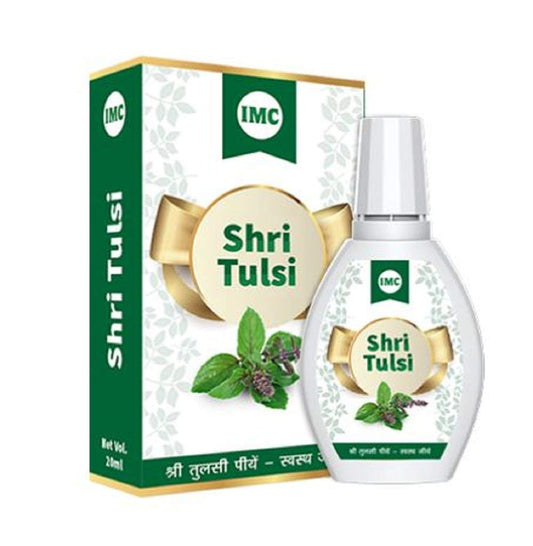 IMC Shri Tulsi Drop bottle, 20ml pack for easy daily use.