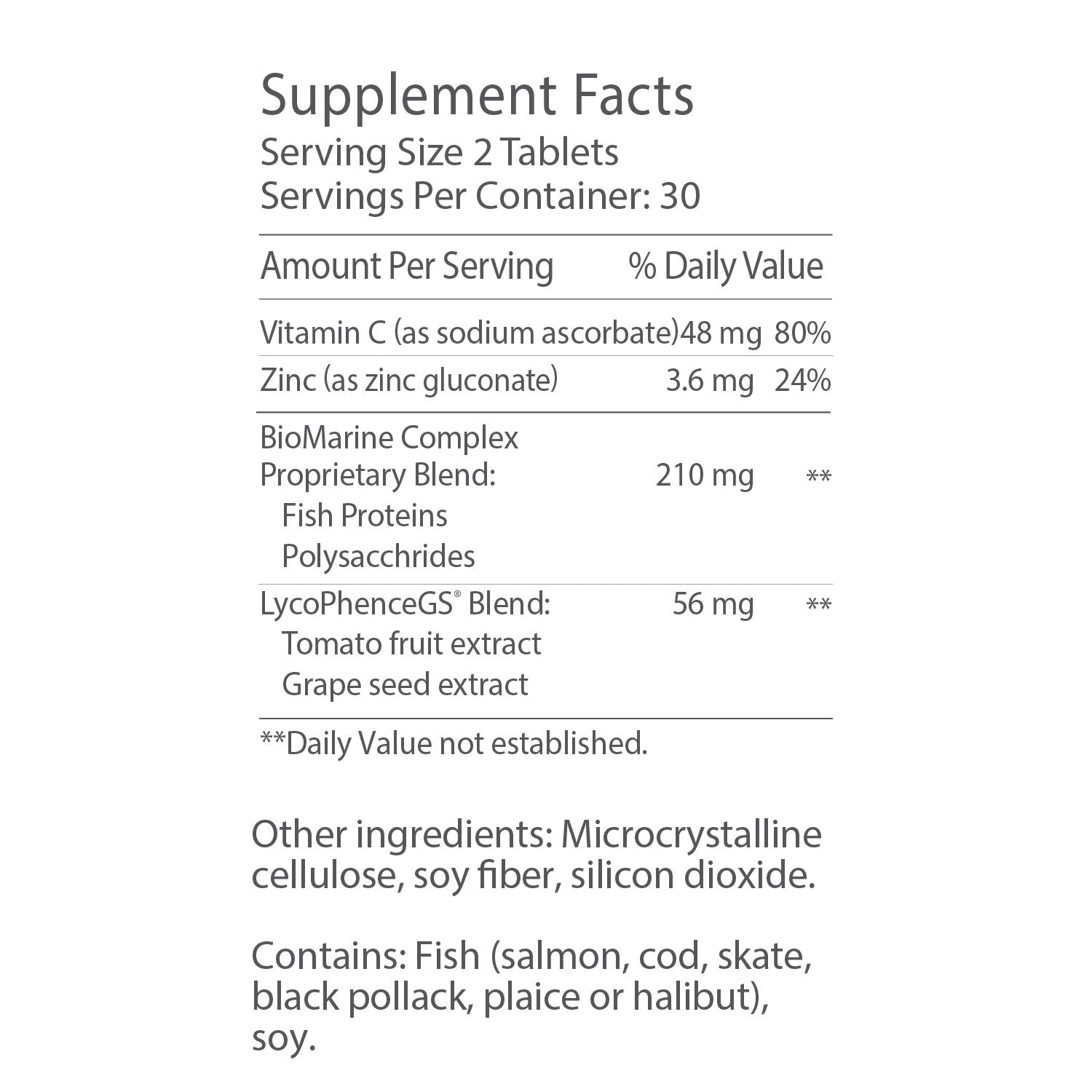 Label detail of Time Perfection reveals key ingredients for antioxidant protection