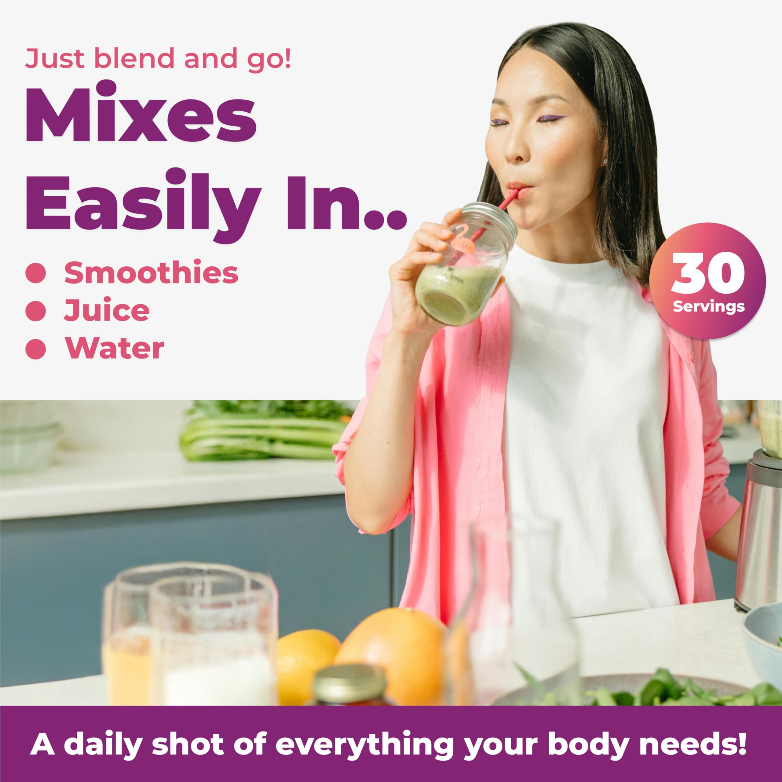 Imix Nutrition MultiAbsorb being stirred into water for a smooth daily mix.