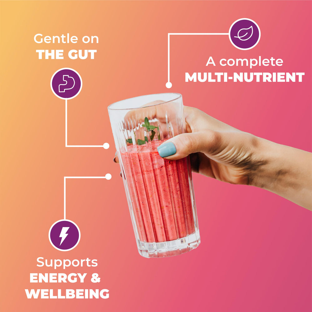 Imix Nutrition MultiAbsorb scoop with powder provides convenient daily immune support.