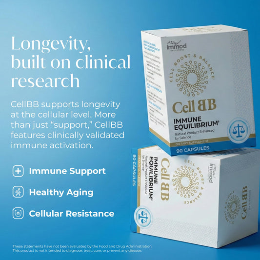 Immod CellBB bio-active phospholipids capsules emphasize cellular repair potential.