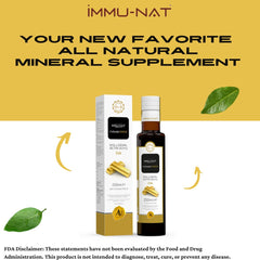 Immu-nat Colloidal Gold Water hand-holding shot implies easy daily use