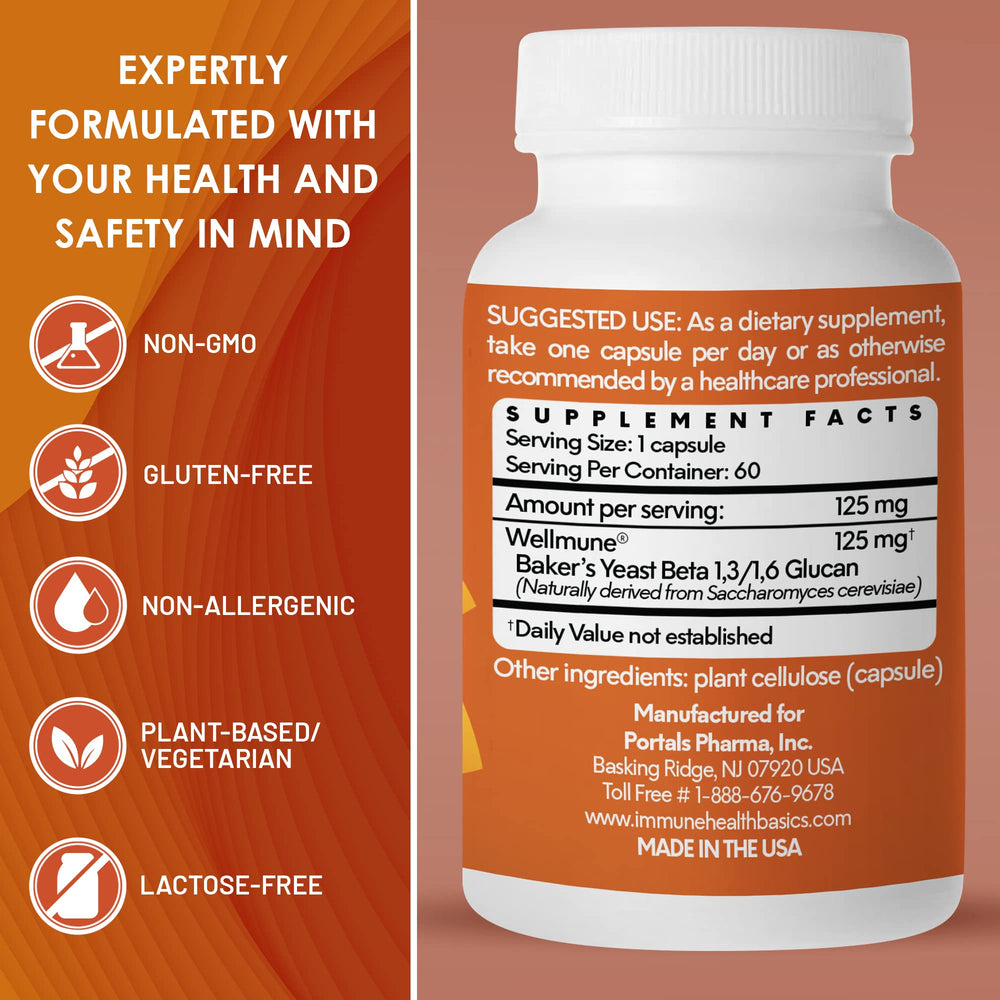 Immune Health Basics beta glucan ingredient from Saccharomyces cerevisiae.