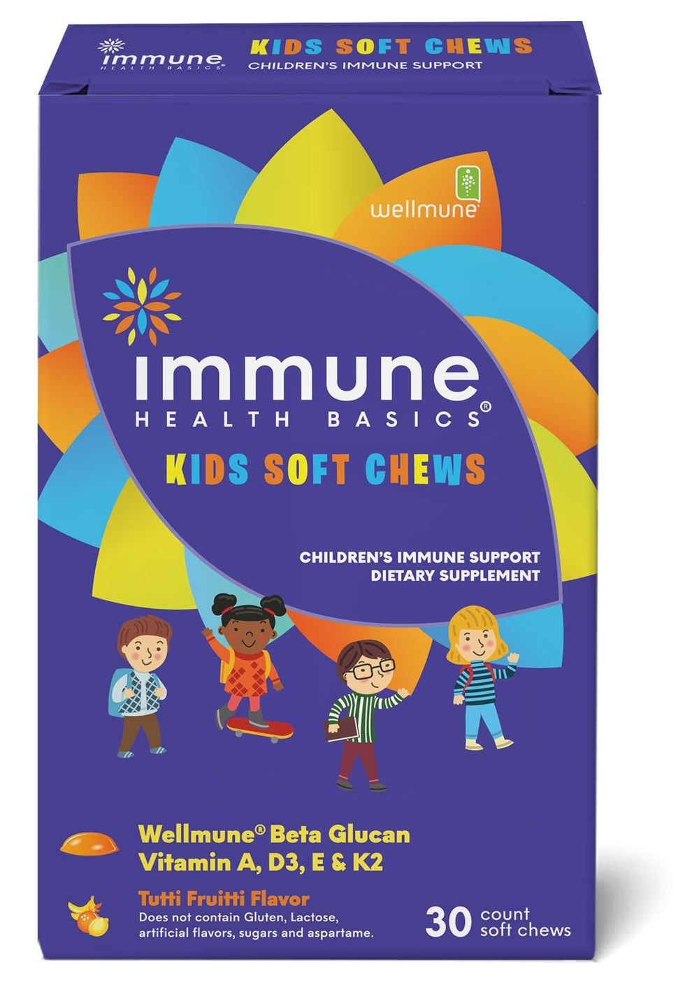 Immune Health Basics kids soft chews bottle showing daily immune support.