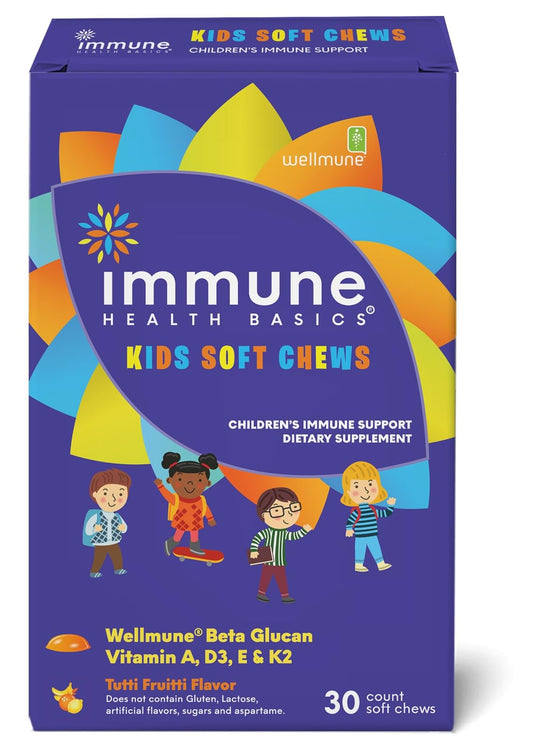 Immune Health Basics kids soft chews bottle showing daily immune support.