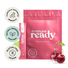 Immune Ready cherry limeade single serve packet for quick hydration