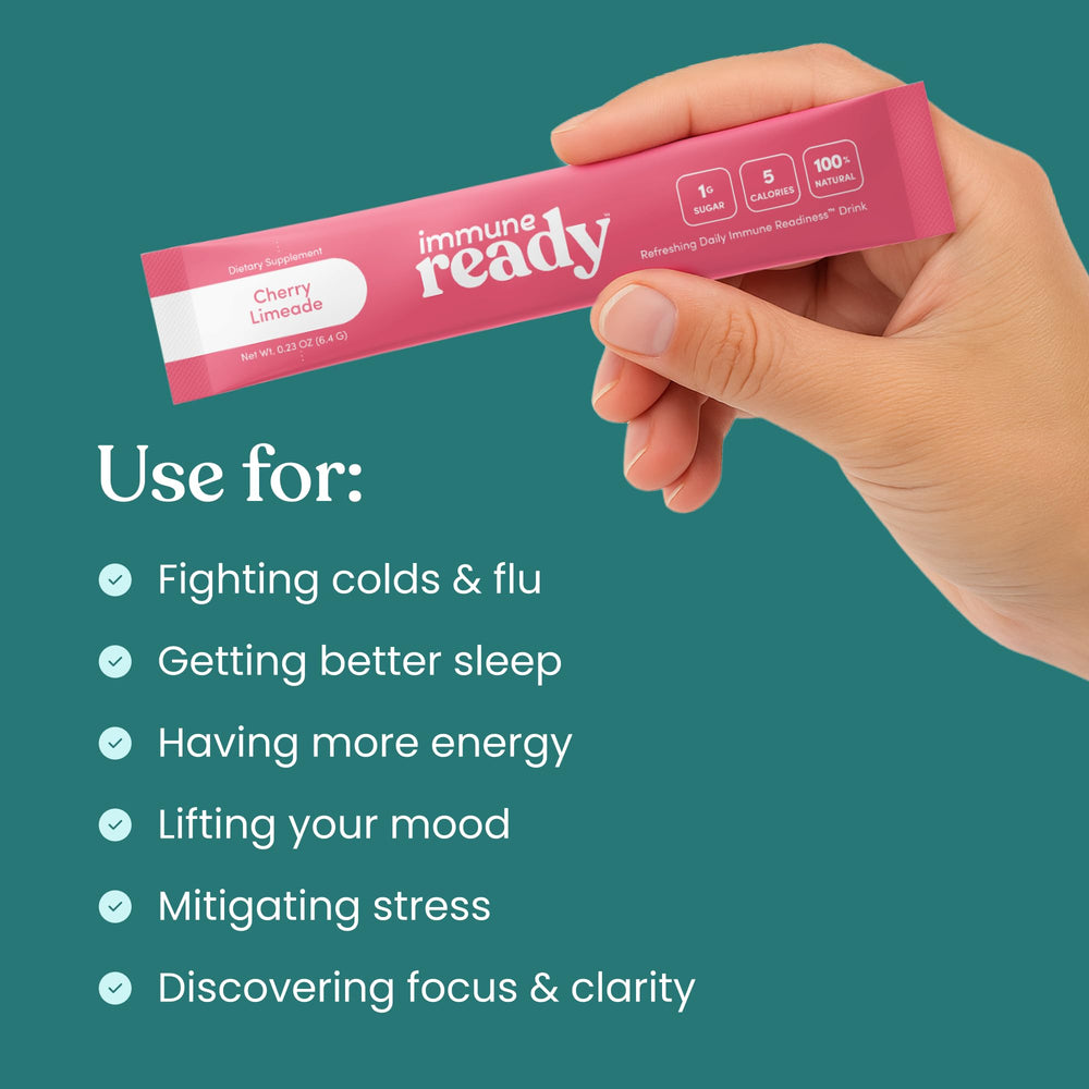 Key ingredients like vitamin C and zinc in Immune Ready formula