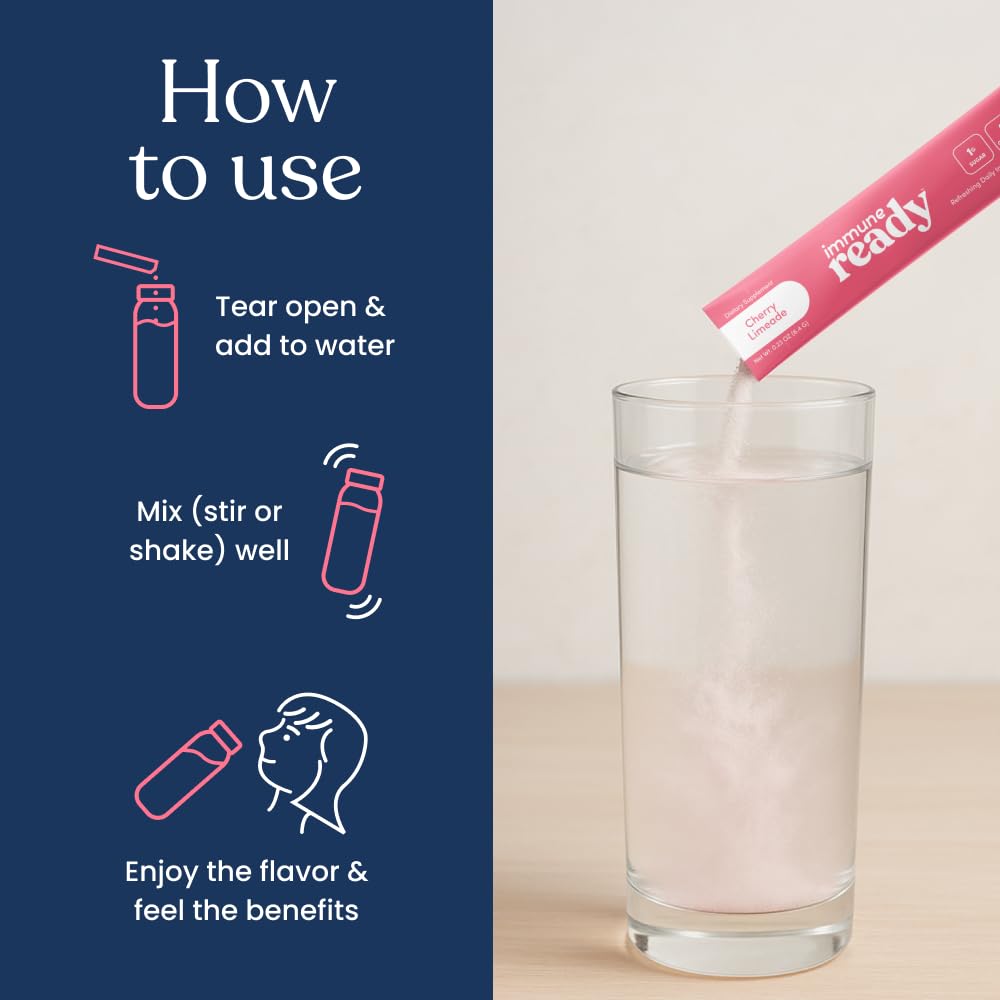 Travel-friendly Immune Ready packets for on-the-go hydration