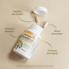 Immune-Tree colostrum bottle resting on a shelf for daily wellness.