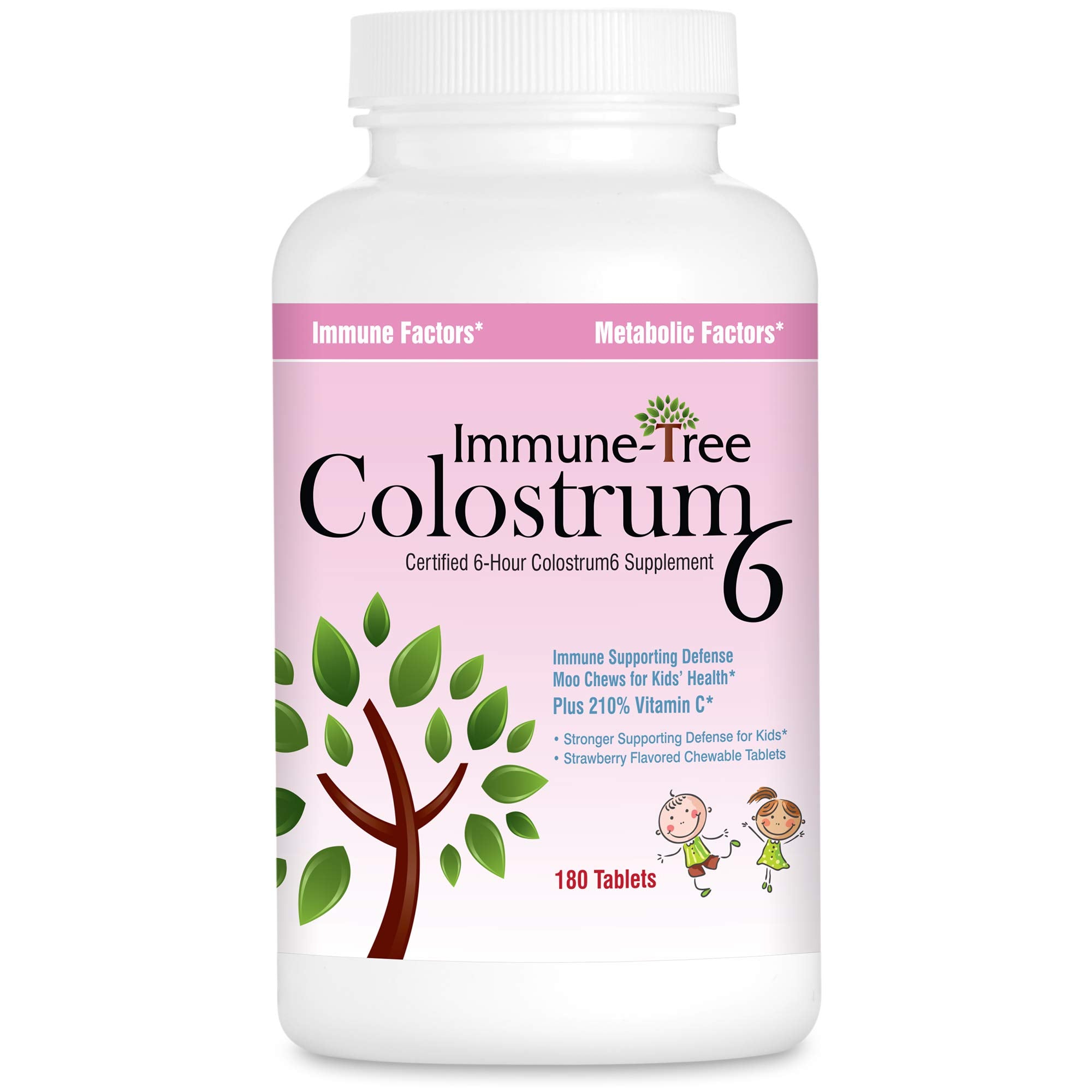 Immune Tree Moo Chews for Kids bottle front shows kid-friendly design for daily immune support.