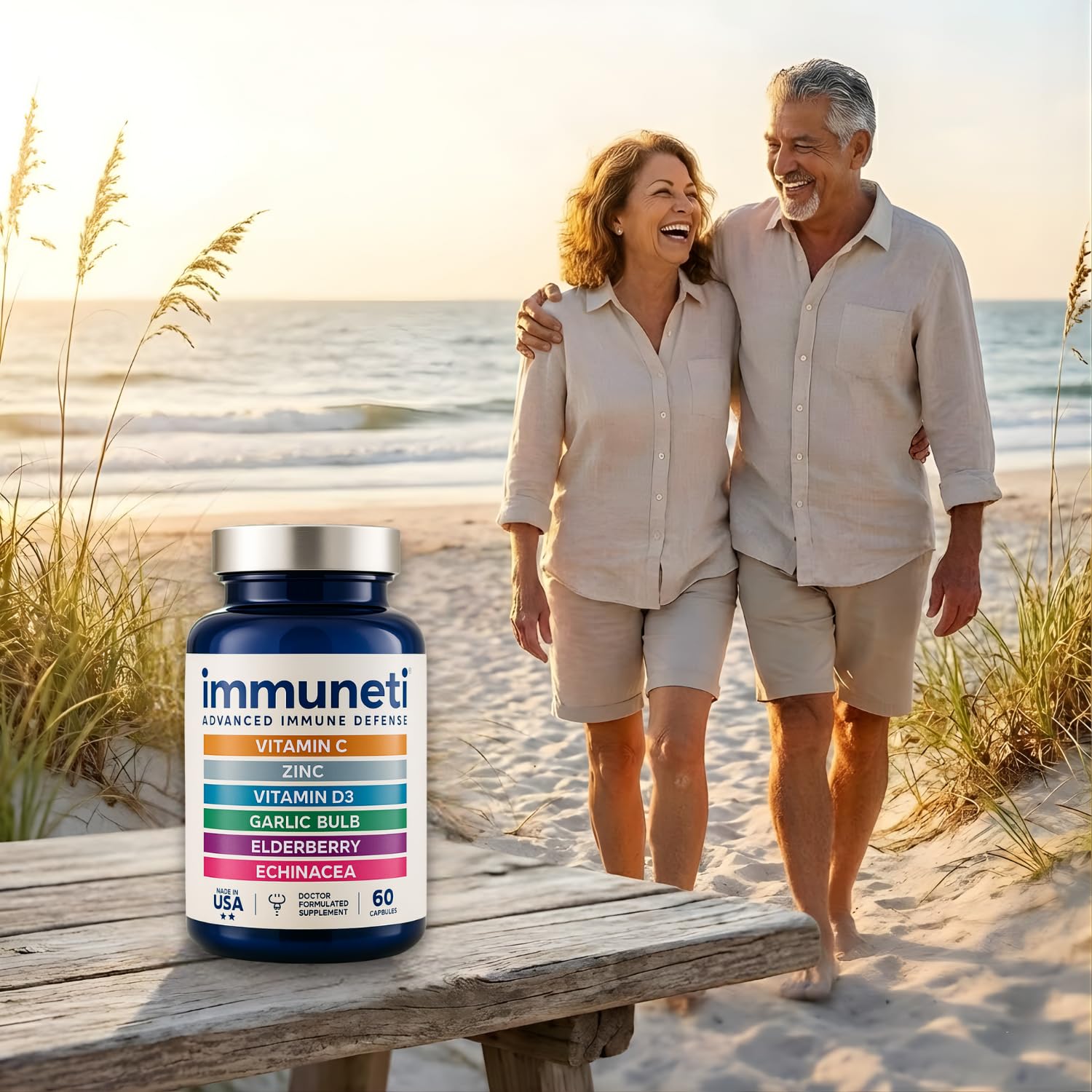 Immuneti garlic and echinacea blend image illustrates multi-ingredient immune care.