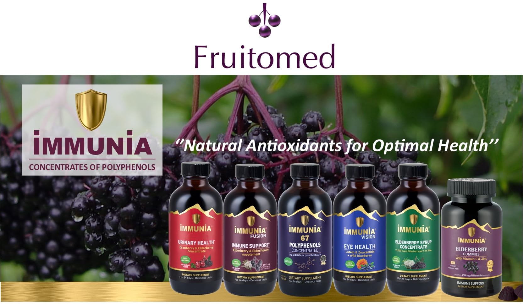 Immunia 67 Polyphenols three-pack box highlights value and convenience.