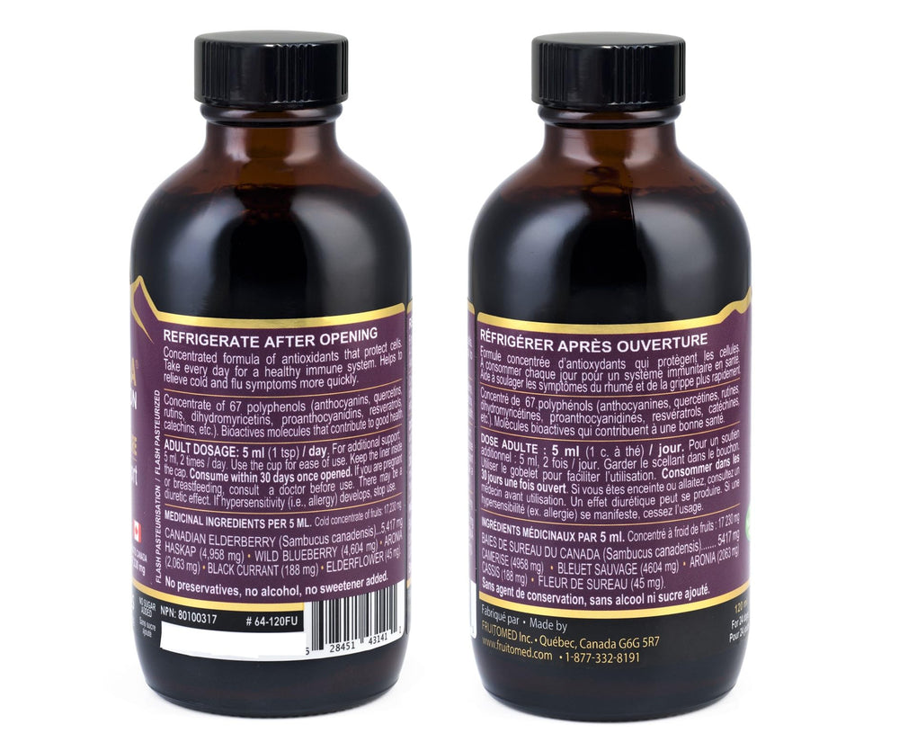 Immunia Fusion blue fruits blend with haskap and blueberries delivers natural antioxidants.