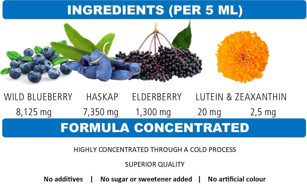 Immunia Vision ingredients panel shows lutein, zeaxanthin, and polyphenols