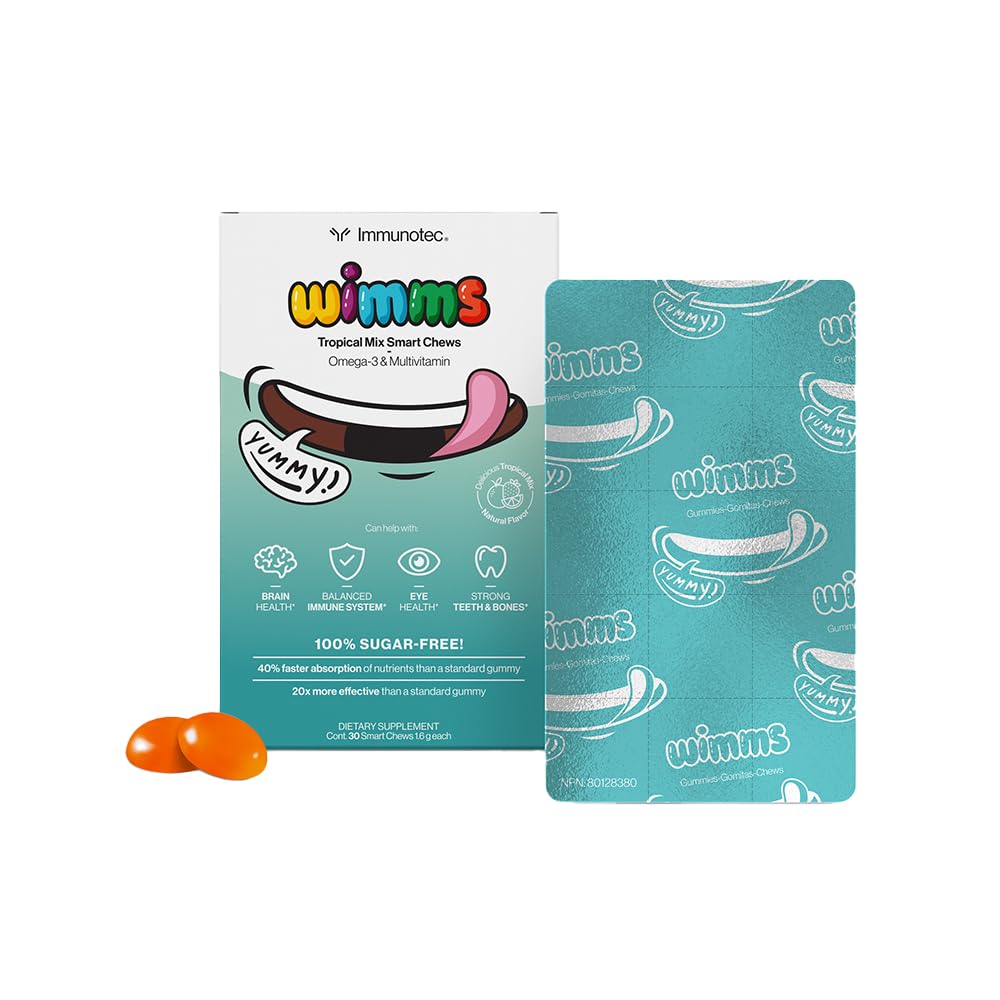 Immunocal Wimms Smart Chews bottle promotes daily focus and healthy energy for kids