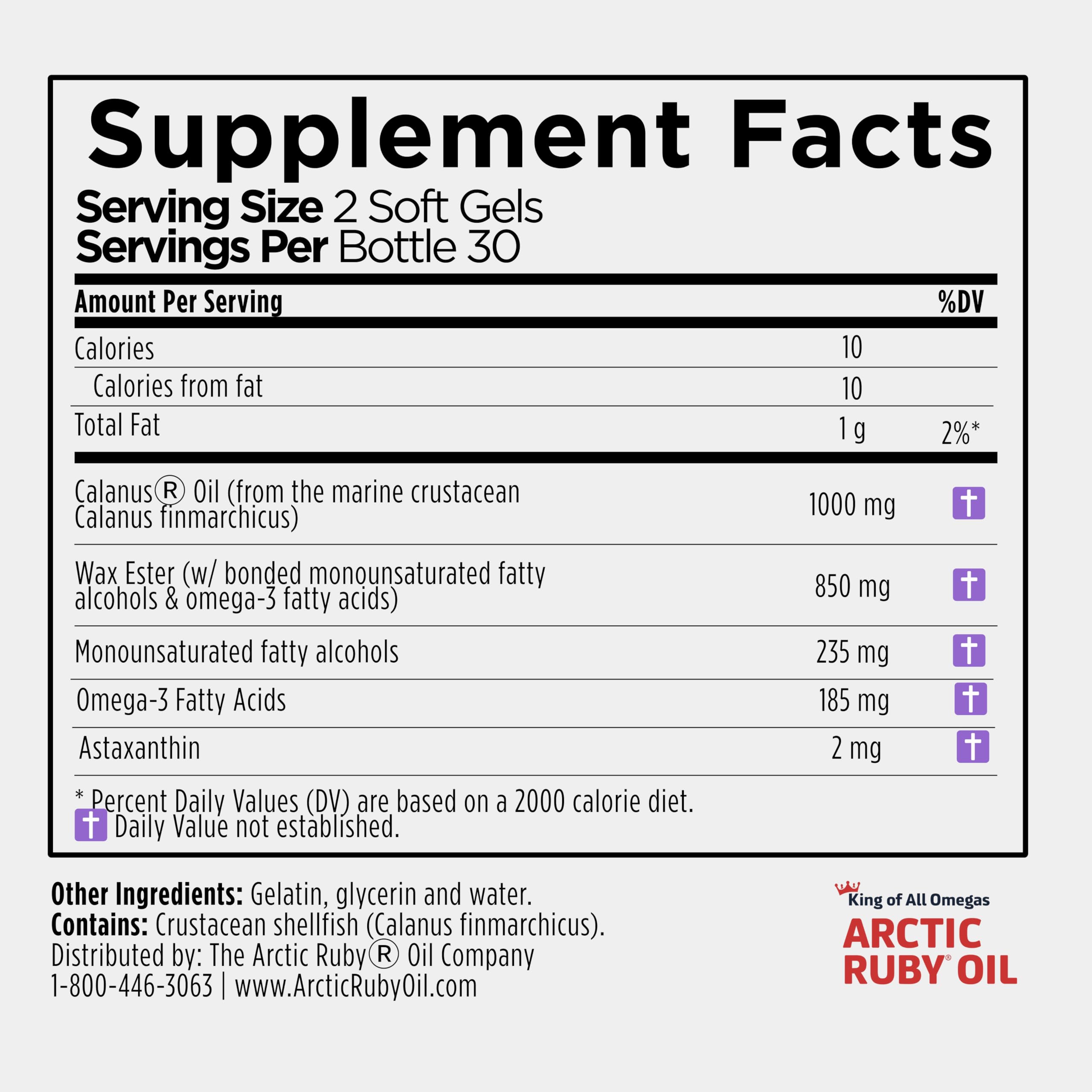 Immunocorp Arctic Ruby Oil astaxanthin 2mg label highlighting antioxidant support.