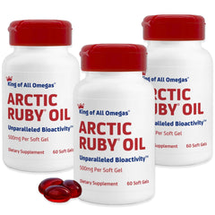 Immunocorp Arctic Ruby Oil bottle on shelf signaling heart and immune support.