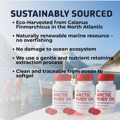 Immunocorp Arctic Ruby Oil trio bottles illustrating ongoing omega-3 and astaxanthin intake.