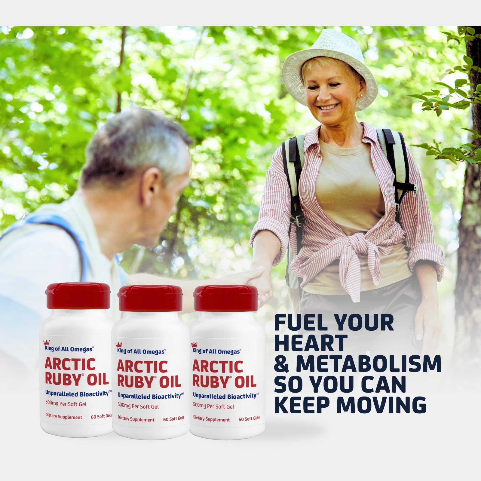 Immunocorp Arctic Ruby Oil softgels arranged for easy daily omega-3 intake.