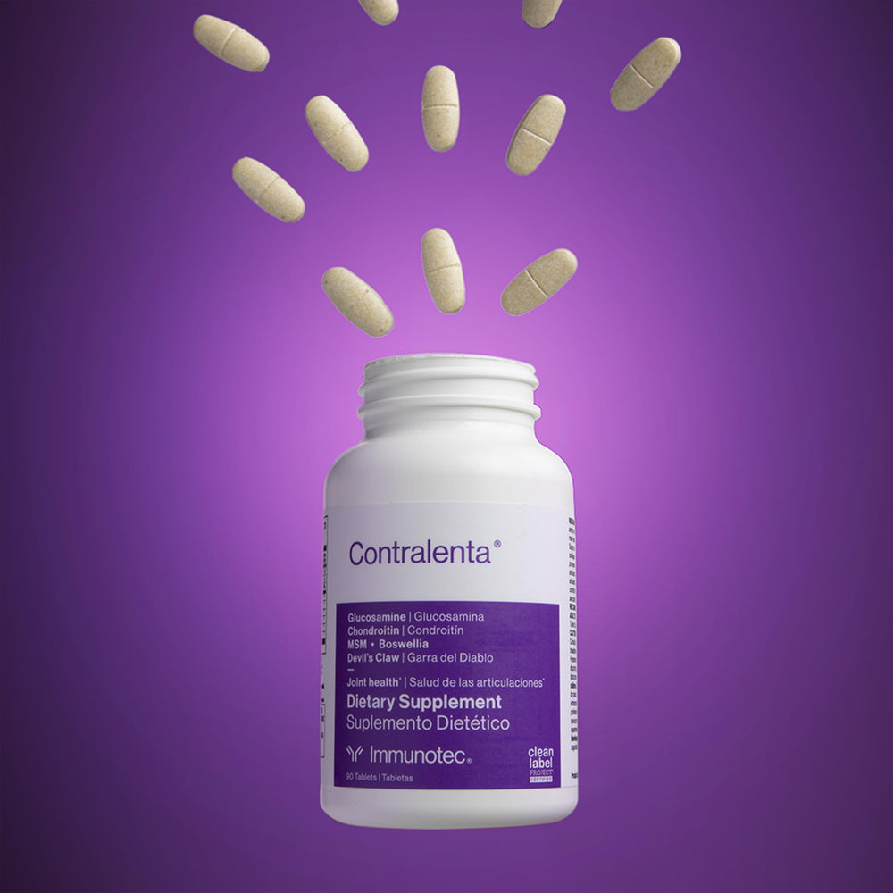Immunotec Contralenta packaging shot on a shelf emphasizing a complete wellness supplement