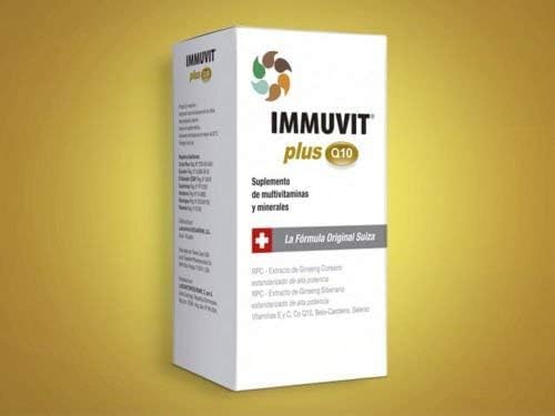 IMMUVIT-PLUS-Q10 capsules closeup highlighting ginseng and CoQ10 benefits.