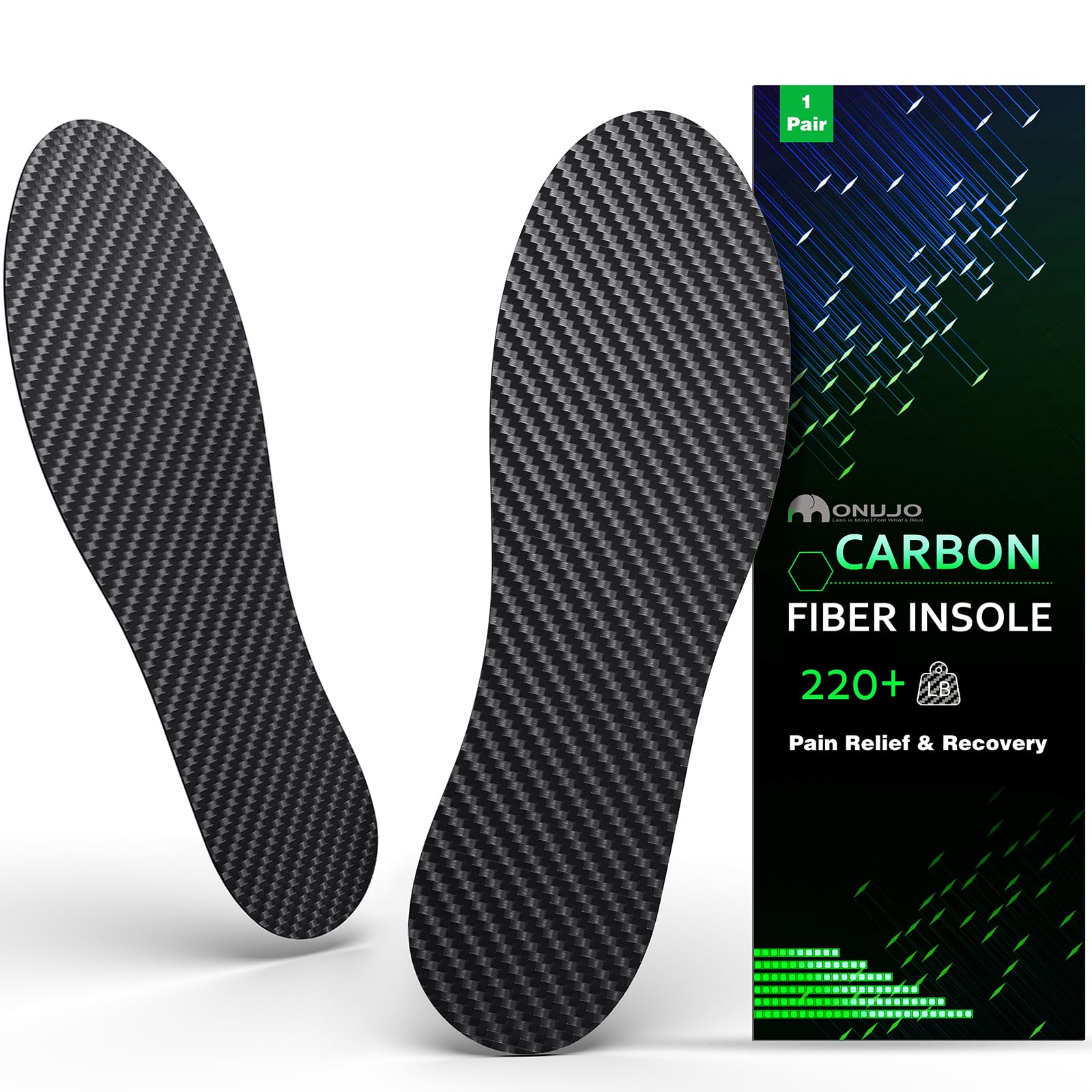 Imonujo carbon fiber insole stiff toe plate for controlled toe motion in sports