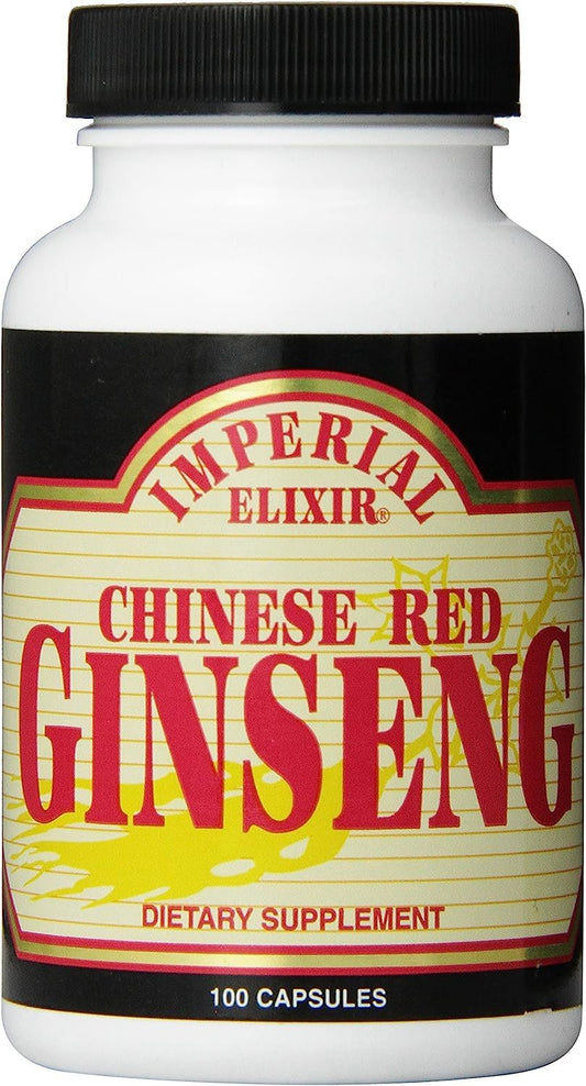 Imperial Elixir Chinese Red Ginseng bottle front; convenient 3-pack for daily routine.