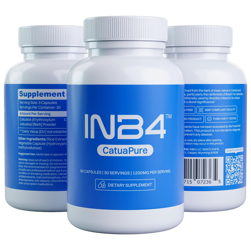 INB4 CatuaPure ingredient identity testing label indicates third-party verification