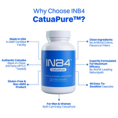 INB4 CatuaPure label detail showing branding and quality marks