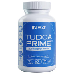 INB4 Tudca Prime bottle front view for convenient liver support supplementation.