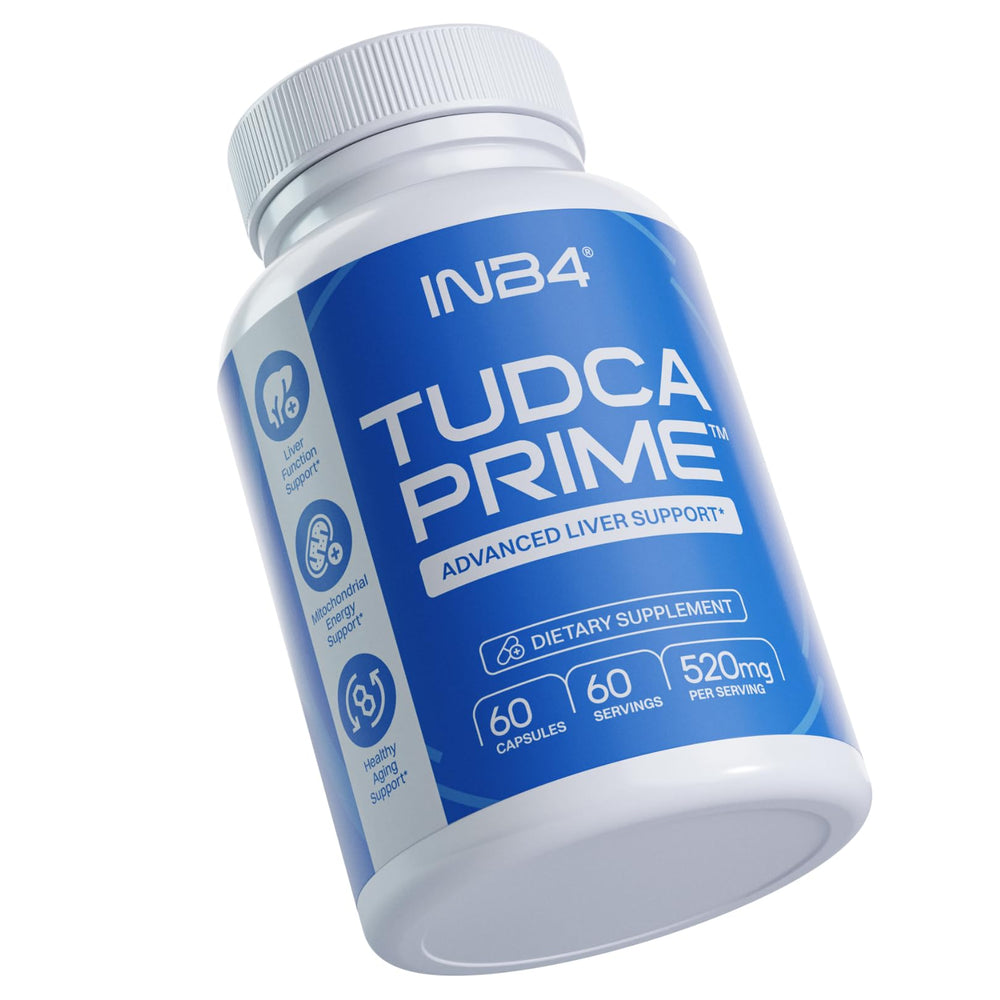 INB4 Tudca Prime ingredients chart highlights Tudca and MitoPrime.