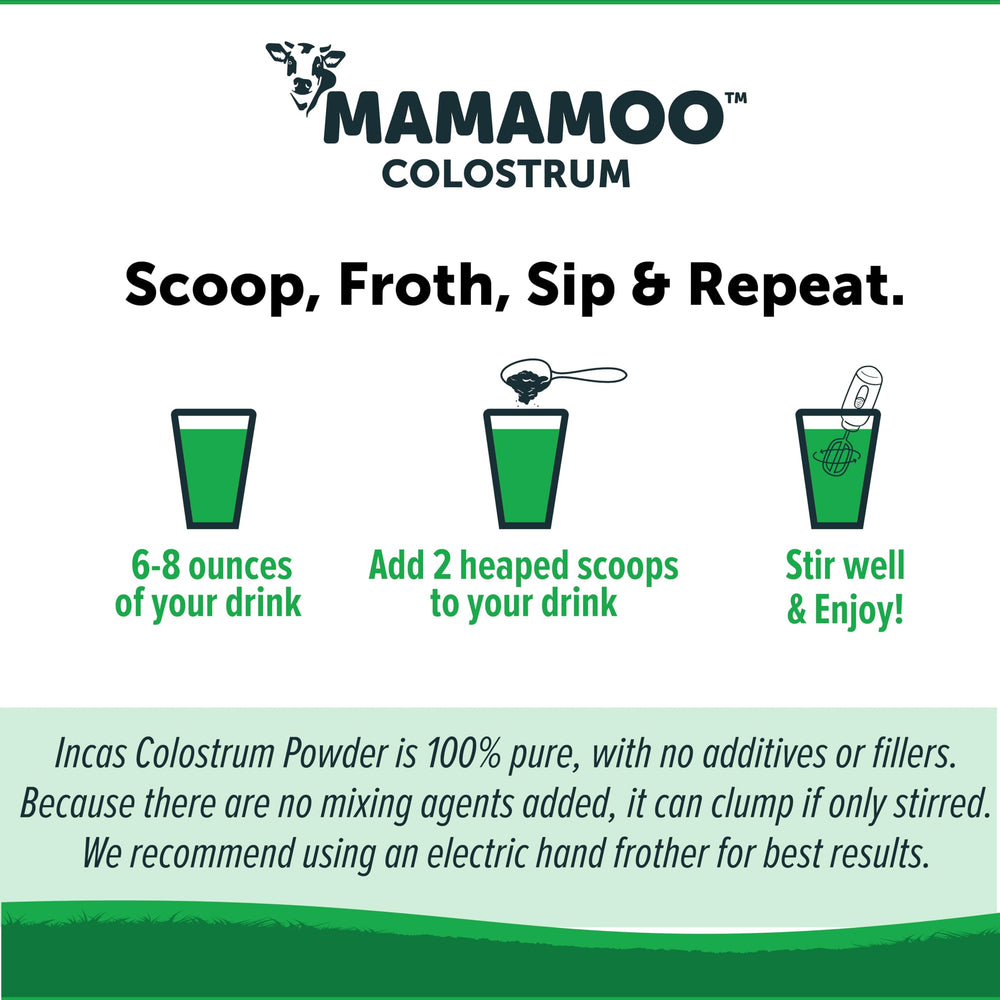 MamaMoo unflavored powder blends easily into beverages