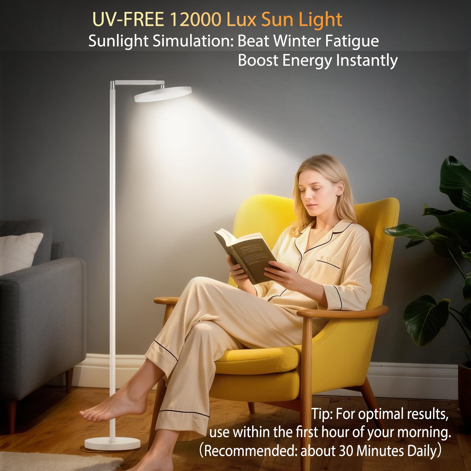 Incolumitas Sun Lamp remote with magnetic back keeps controls within reach.