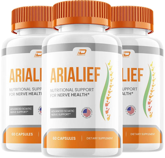 Indelo Arialief capsules bottle shown for daily wellness support and easy supplementation.