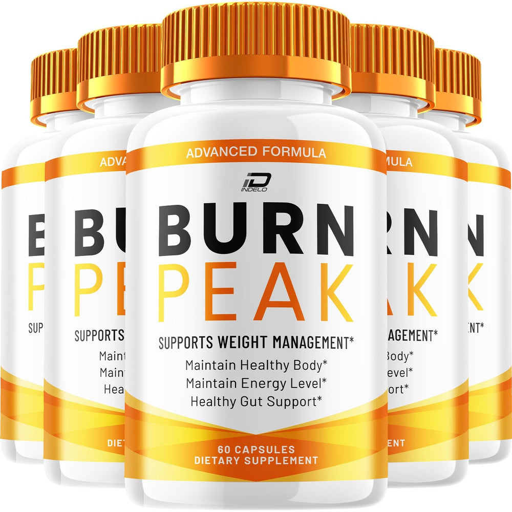 Indelo Burn Peak Capsules bottle closeup, convenient daily supplement for busy routines.