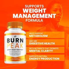 Indelo Burn Peak Capsules labeled natural ingredients, clean and simple formula.