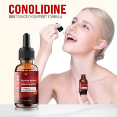 Indelo Conolidine dropper and bottle highlighting natural ingredients.