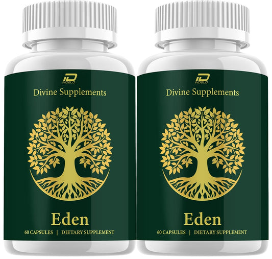 Indelo Eden Capsules bottle front with two-pack packaging for daily digestive support.